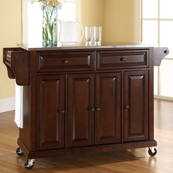 Three Posts™ Haslingden 51.5'' Wide Rolling Kitchen Island with